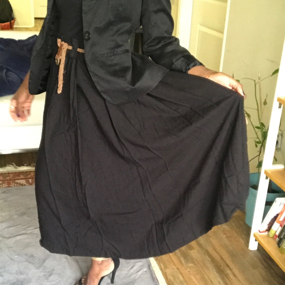 Long Black Skirt - Pleated when worn